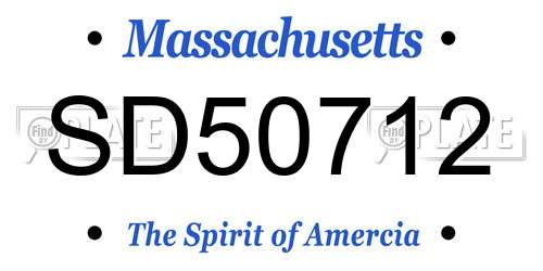 SD50712 Massachusetts License Plate