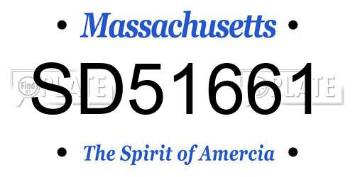 SD51661 Massachusetts License Plate