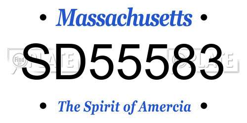 SD55583 Massachusetts License Plate