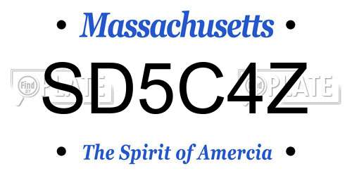 SD5C4Z Massachusetts License Plate