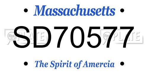 SD70577 Massachusetts License Plate