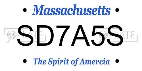 SD7A5S Massachusetts License Plate