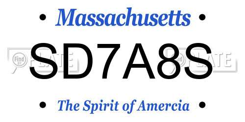 SD7A8S Massachusetts License Plate