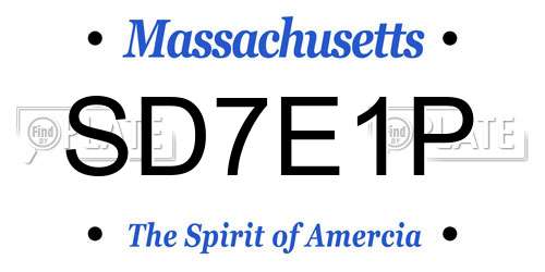 SD7E1P Massachusetts License Plate