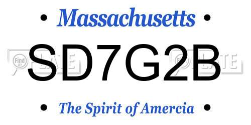 SD7G2B Massachusetts License Plate