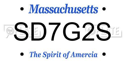 SD7G2S Massachusetts License Plate