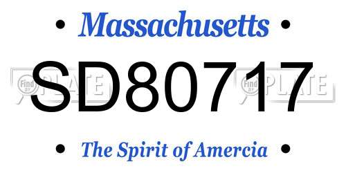 SD80717 Massachusetts License Plate