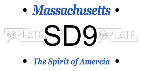 SD9 Massachusetts License Plate