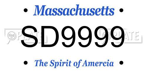 SD9999 Massachusetts License Plate
