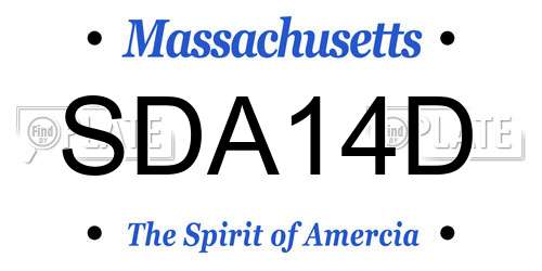 SDA14D Massachusetts License Plate