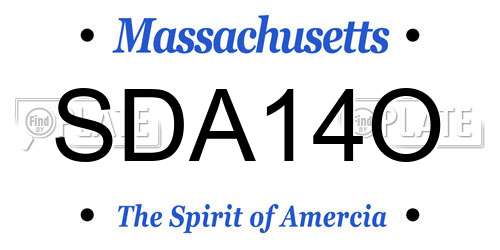 SDA14O Massachusetts License Plate