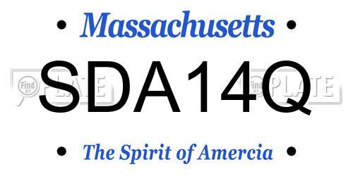 SDA14Q Massachusetts License Plate