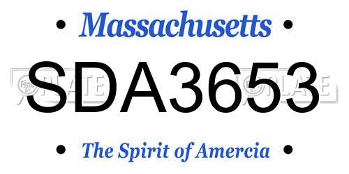 SDA3653 Massachusetts License Plate