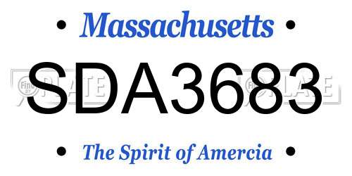 SDA3683 Massachusetts License Plate