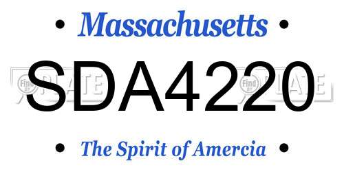 SDA4220 Massachusetts License Plate