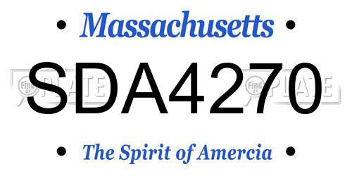 SDA4270 Massachusetts License Plate