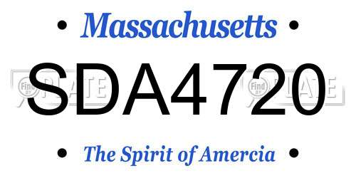 SDA4720 Massachusetts License Plate