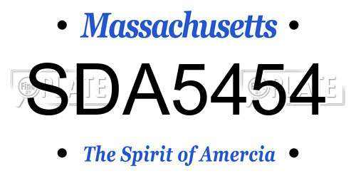 SDA5454 Massachusetts License Plate