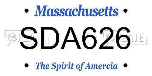 SDA626 Massachusetts License Plate