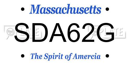SDA62G Massachusetts License Plate