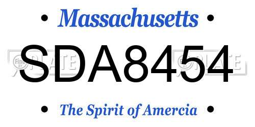SDA8454 Massachusetts License Plate