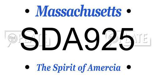SDA925 Massachusetts License Plate