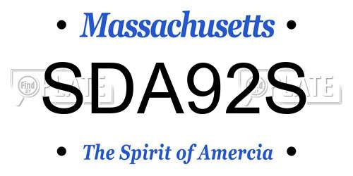 SDA92S Massachusetts License Plate