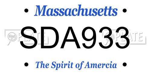 SDA933 Massachusetts License Plate