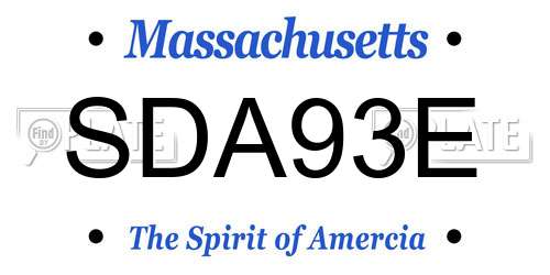 SDA93E Massachusetts License Plate
