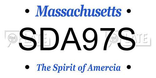 SDA97S Massachusetts License Plate