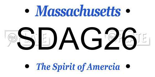SDAG26 Massachusetts License Plate