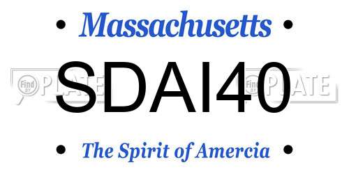 SDAI40 Massachusetts License Plate