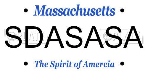 SDASASA Massachusetts License Plate