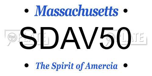 SDAV50 Massachusetts License Plate