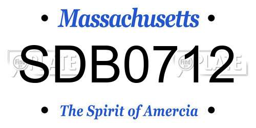 SDB0712 Massachusetts License Plate