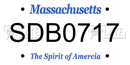 SDB0717 Massachusetts License Plate