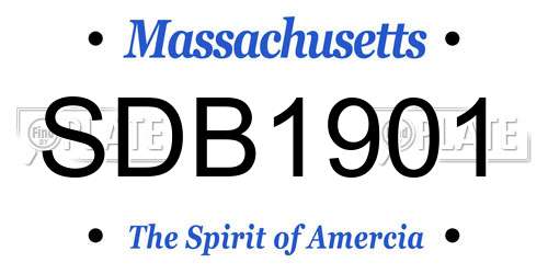 SDB1901 Massachusetts License Plate