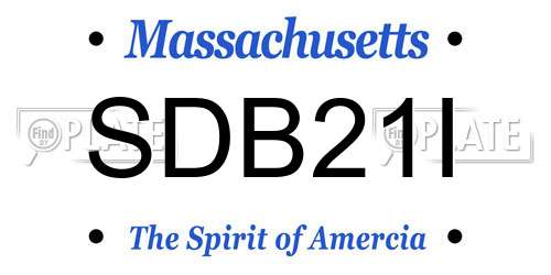 SDB21I Massachusetts License Plate