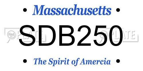 SDB250 Massachusetts License Plate