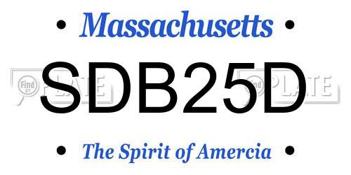 SDB25D Massachusetts License Plate