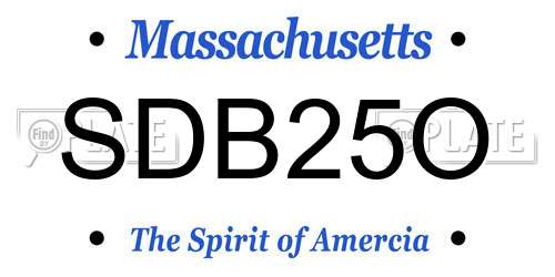 SDB25O Massachusetts License Plate