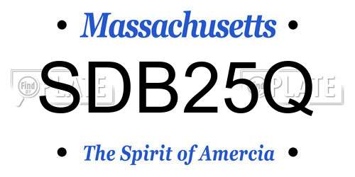 SDB25Q Massachusetts License Plate