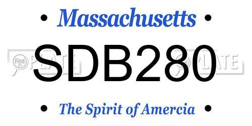 SDB280 Massachusetts License Plate