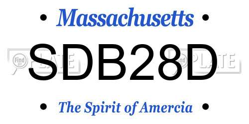 SDB28D Massachusetts License Plate