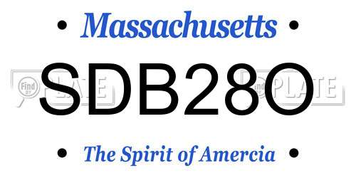 SDB28O Massachusetts License Plate