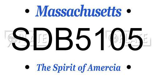 SDB5105 Massachusetts License Plate