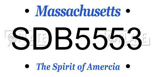 SDB5553 Massachusetts License Plate