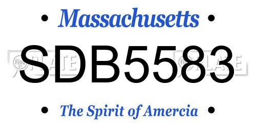 SDB5583 Massachusetts License Plate