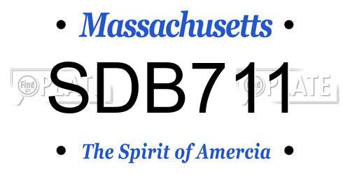 SDB711 Massachusetts License Plate