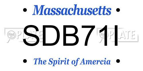 SDB71I Massachusetts License Plate